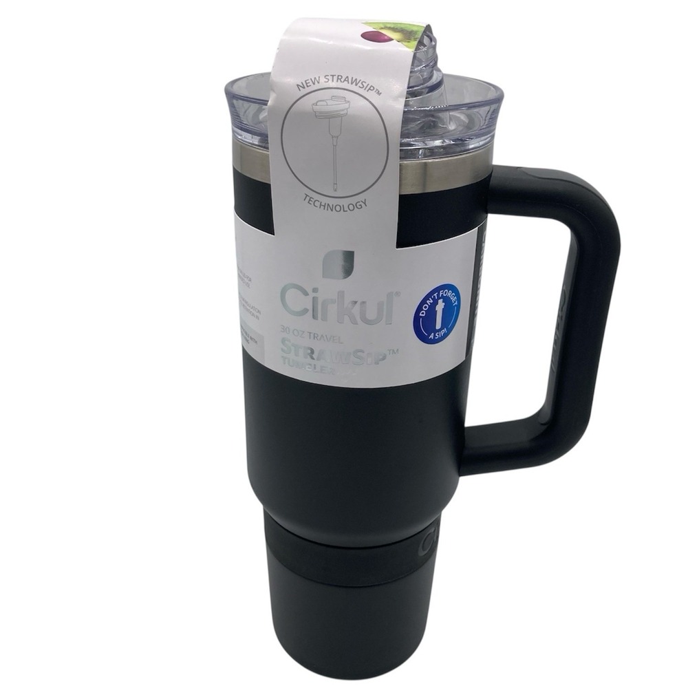 Cirkul 30oz StrawSip Tumbler Double Wall Insulated Travel Black NEW